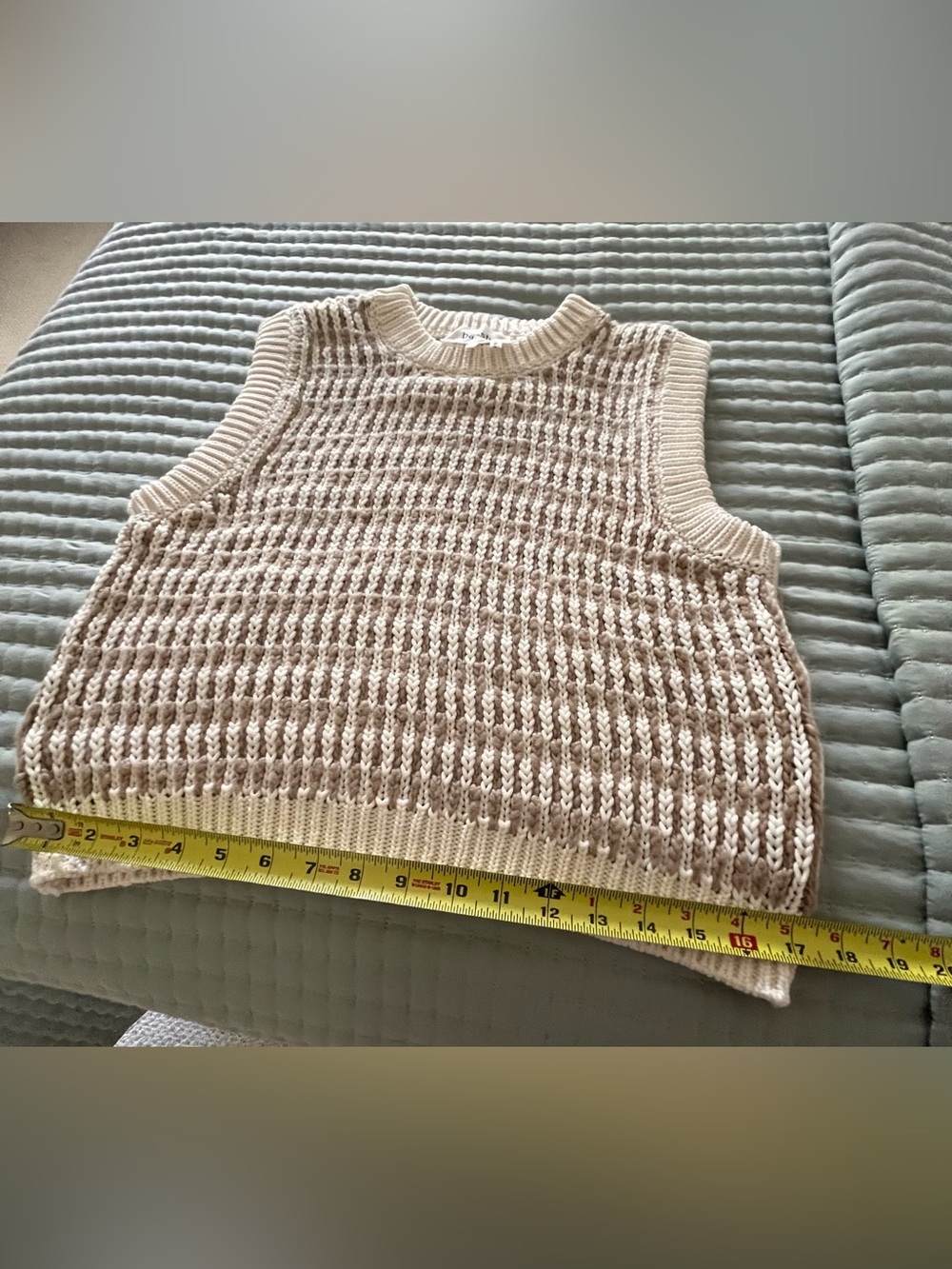 BA&SH Sleeveless Knit Sweater Vest in Beige/off White